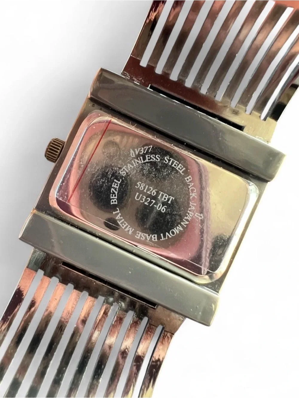 Vintage y2k Rectangular Metal Wrist Watch - Gold Tone
